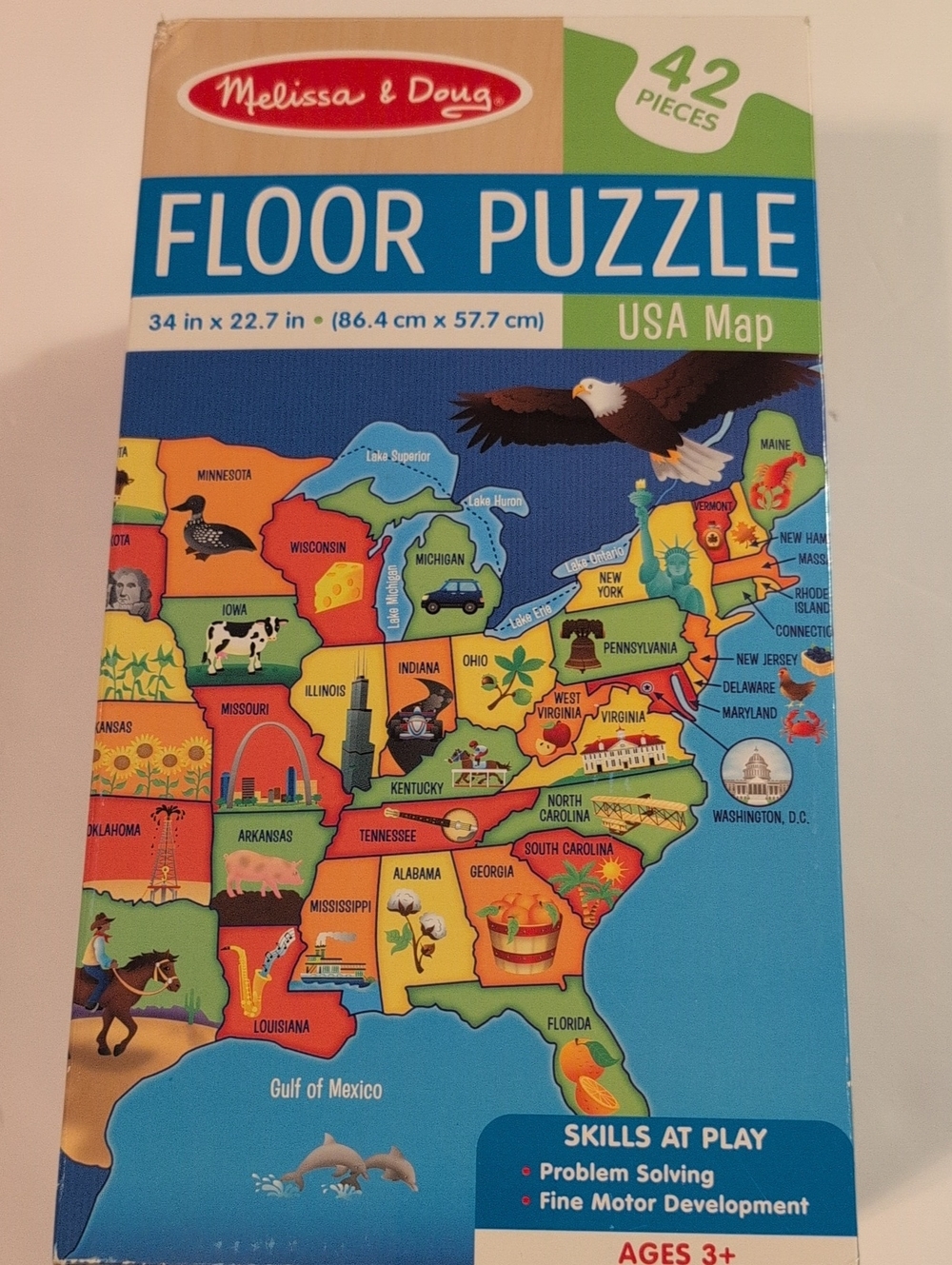 Melissa & Doug USA Map Floor Puzzle 42 Pc